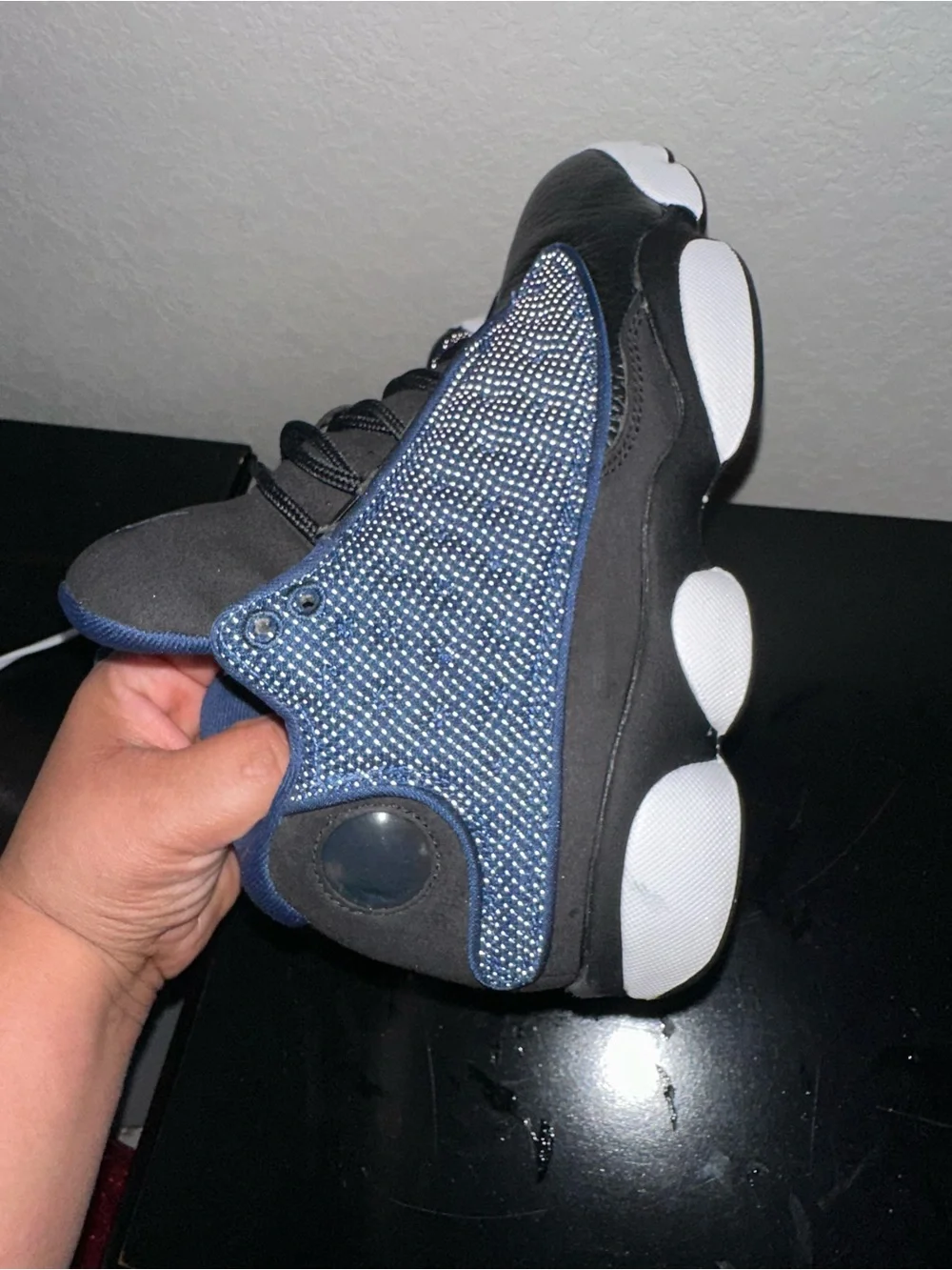 Jordan Kids Black and Navy Blue Basketball Sneakers